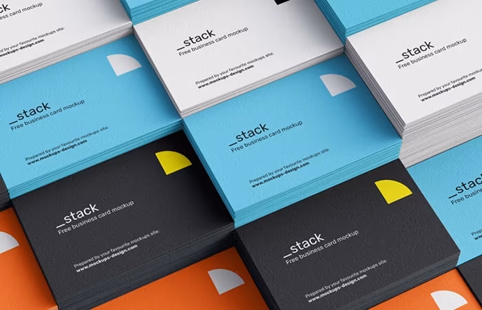 Stacked Business Cards Mockup