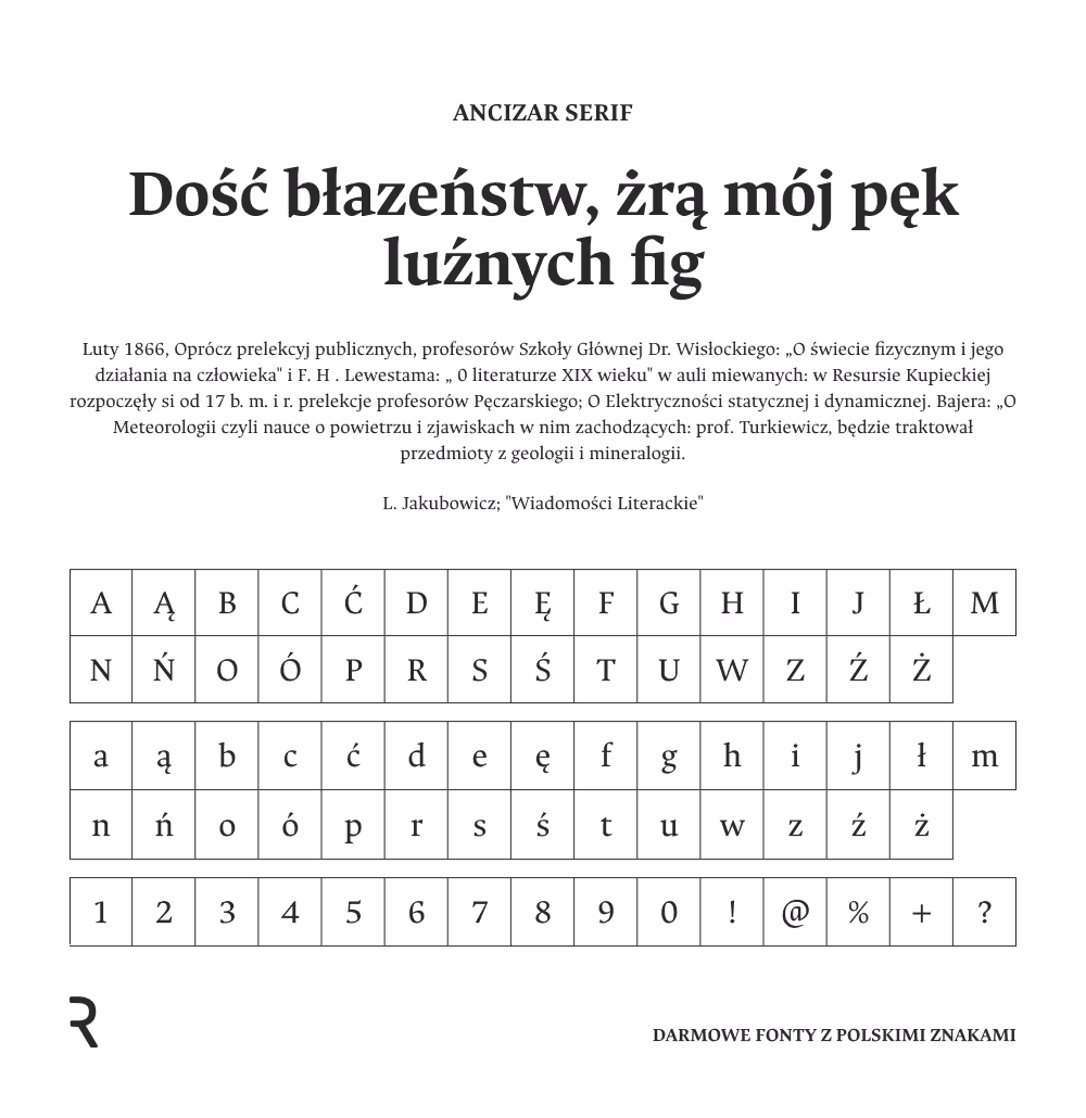 Darmowe fonty z polskimi znakami