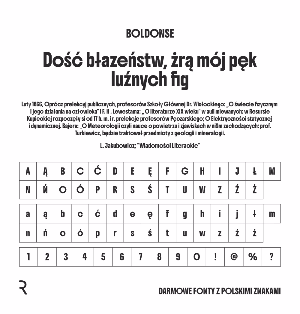 Darmowe fonty z polskimi znakami - Boldonse