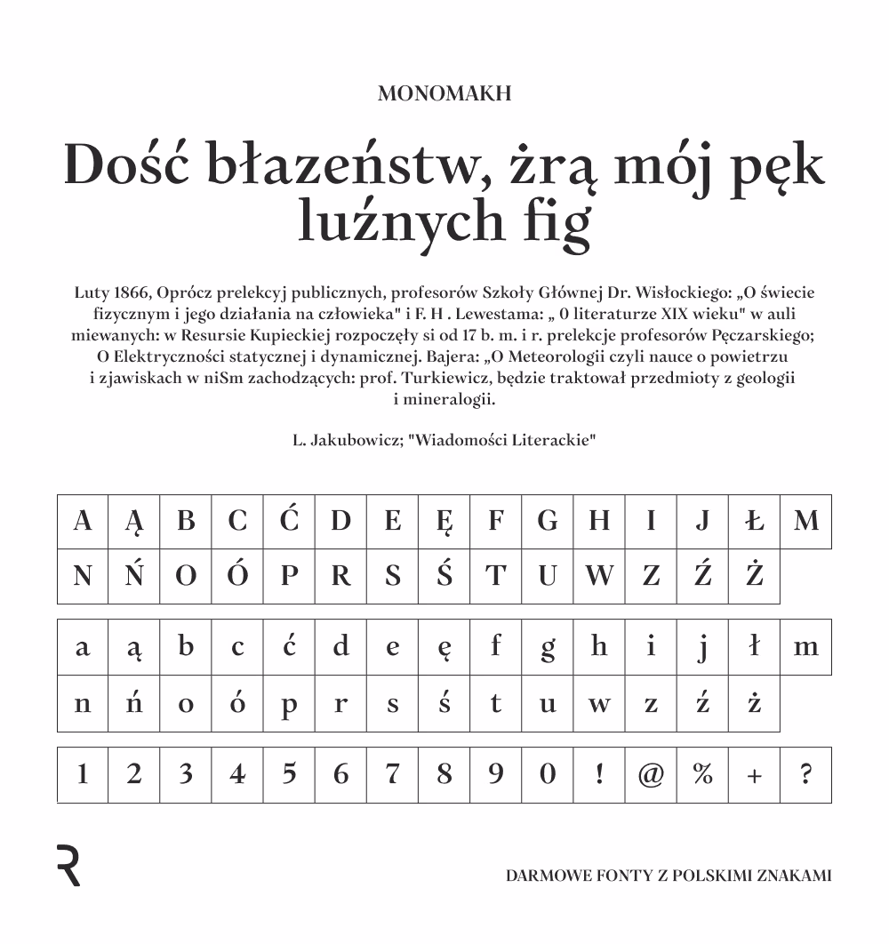 Darmowe fonty z polskimi znakami - Monomakh