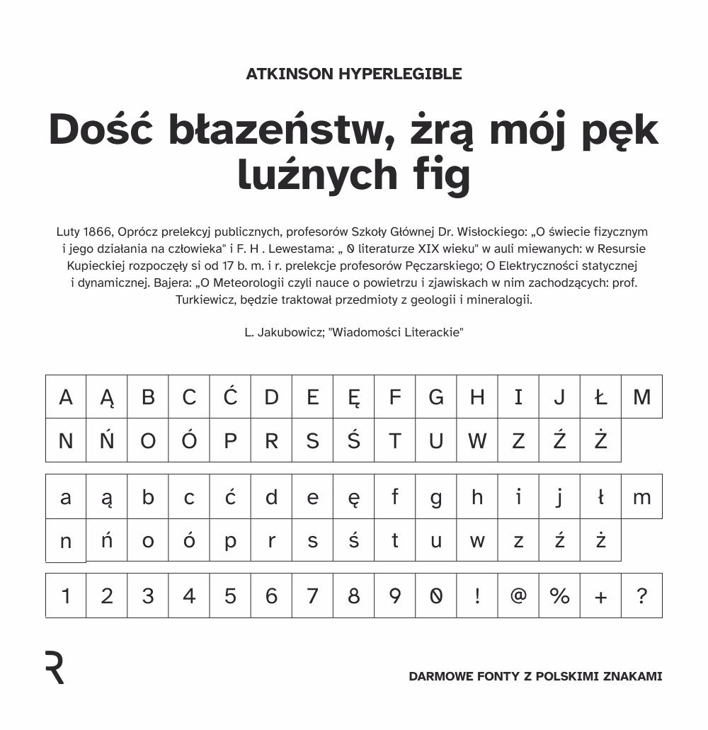 Darmowe fonty z polskimi znakami - Atkinson Hyperlegible Next