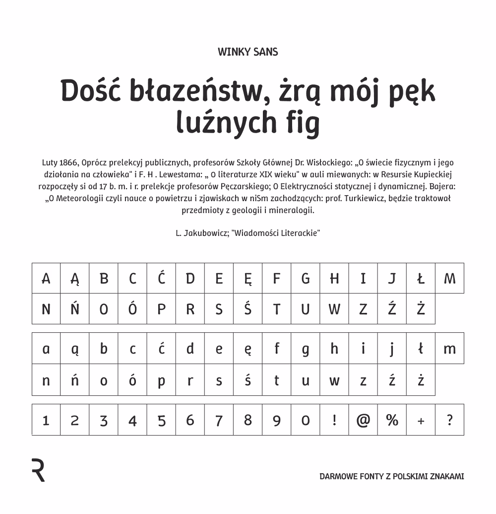 Darmowe fonty z polskimi znakami - Winky Sans