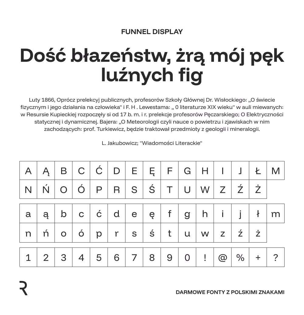 Darmowe fonty z polskimi znakami - Funnel Display