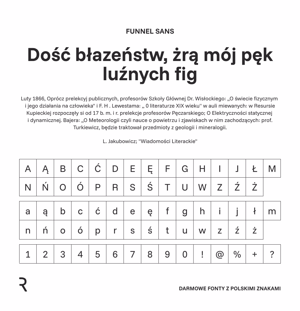 Darmowe fonty z polskimi znakami - Funnel Sans