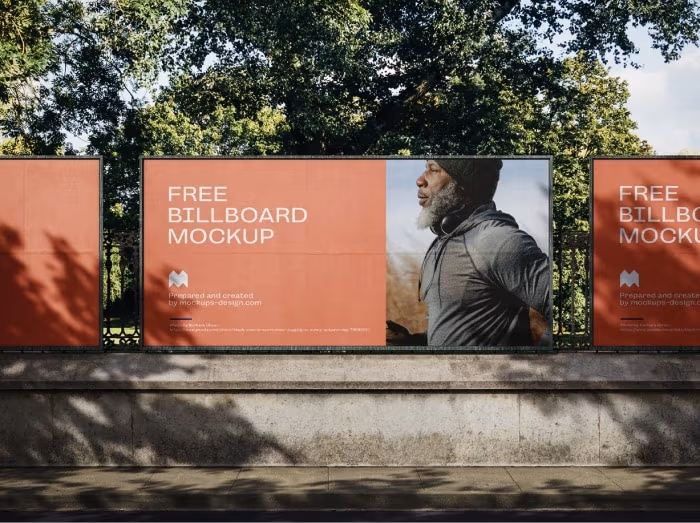 Billboard na ogrodzeniu - mockup.