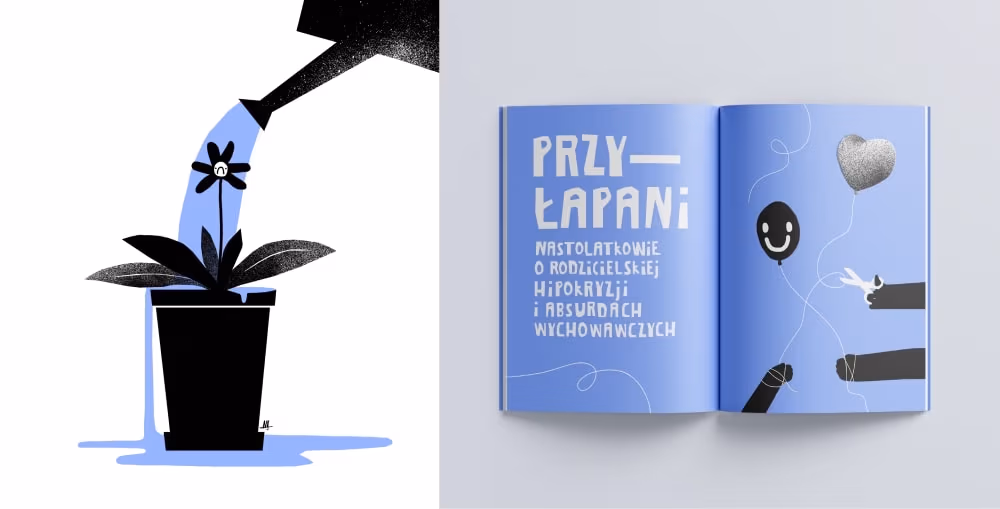 Projekt okładki i ilustracji do książki autorstwa Marii Antoniny Mazurek