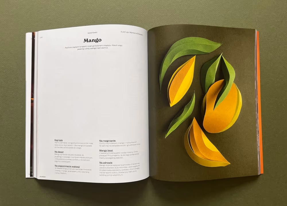 Wycinane grafiki Marleny Stawarz dla magazynu KUKBUK