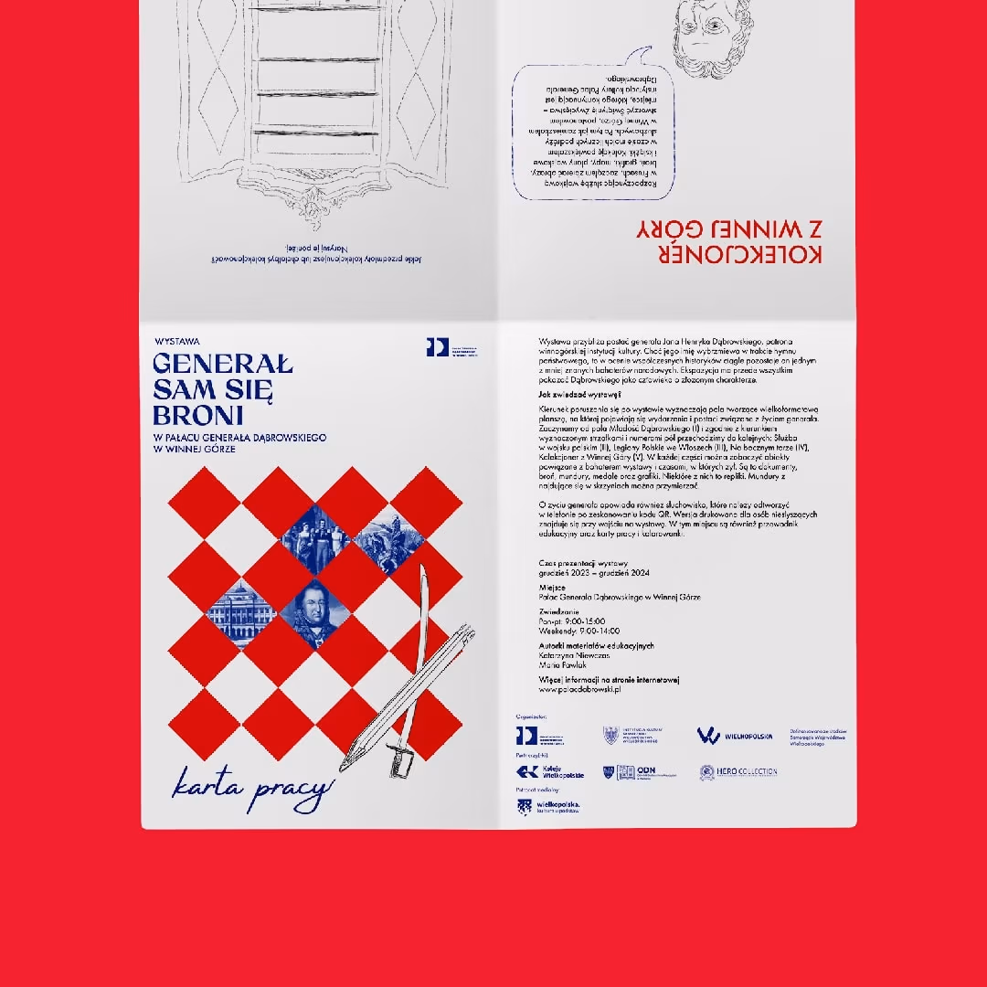 Projekt wystawy „Generał sam się broni” od YOS Studio