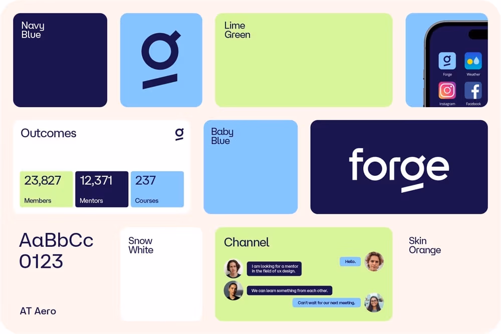 Forge - aplikacja mentoringowa - identyfikacja wizualna