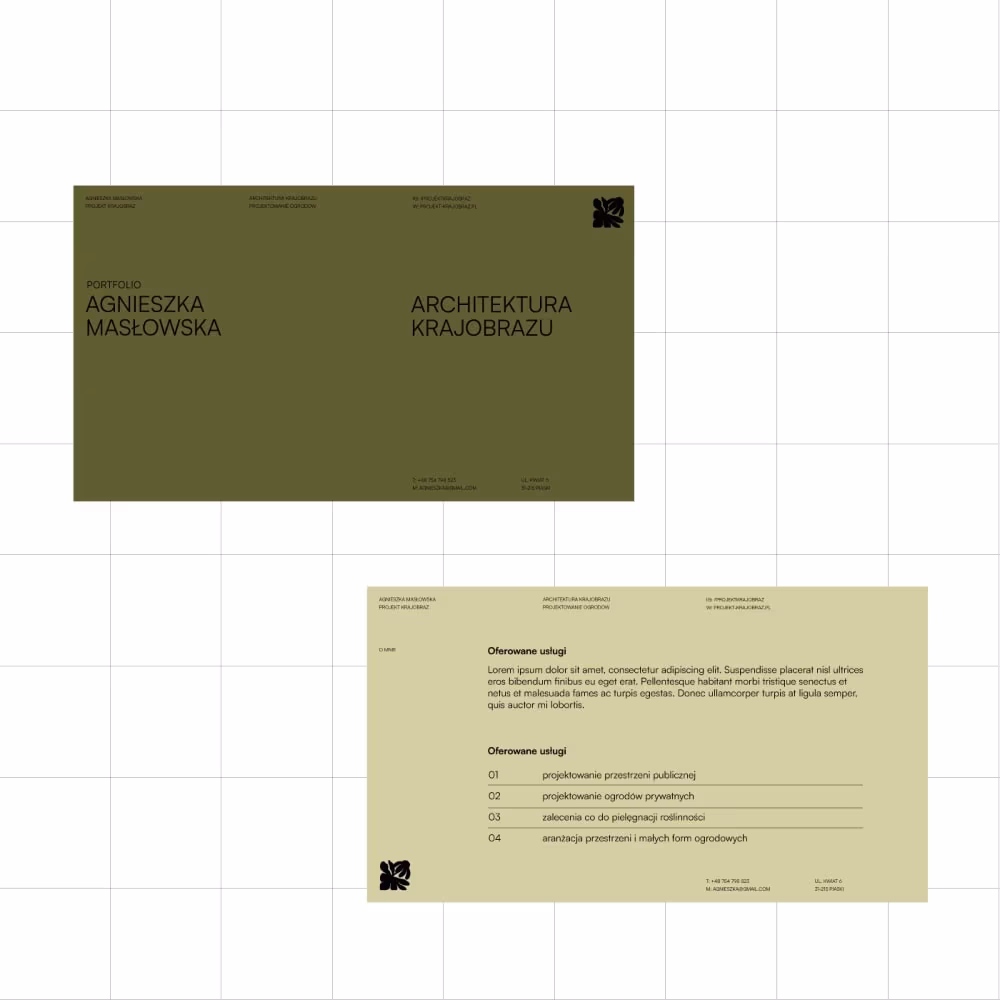 Identyfikacja Projekt Krajobraz od FRAYDA
