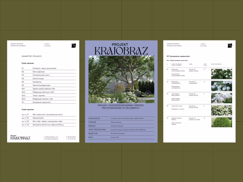Identyfikacja Projekt Krajobraz od FRAYDA