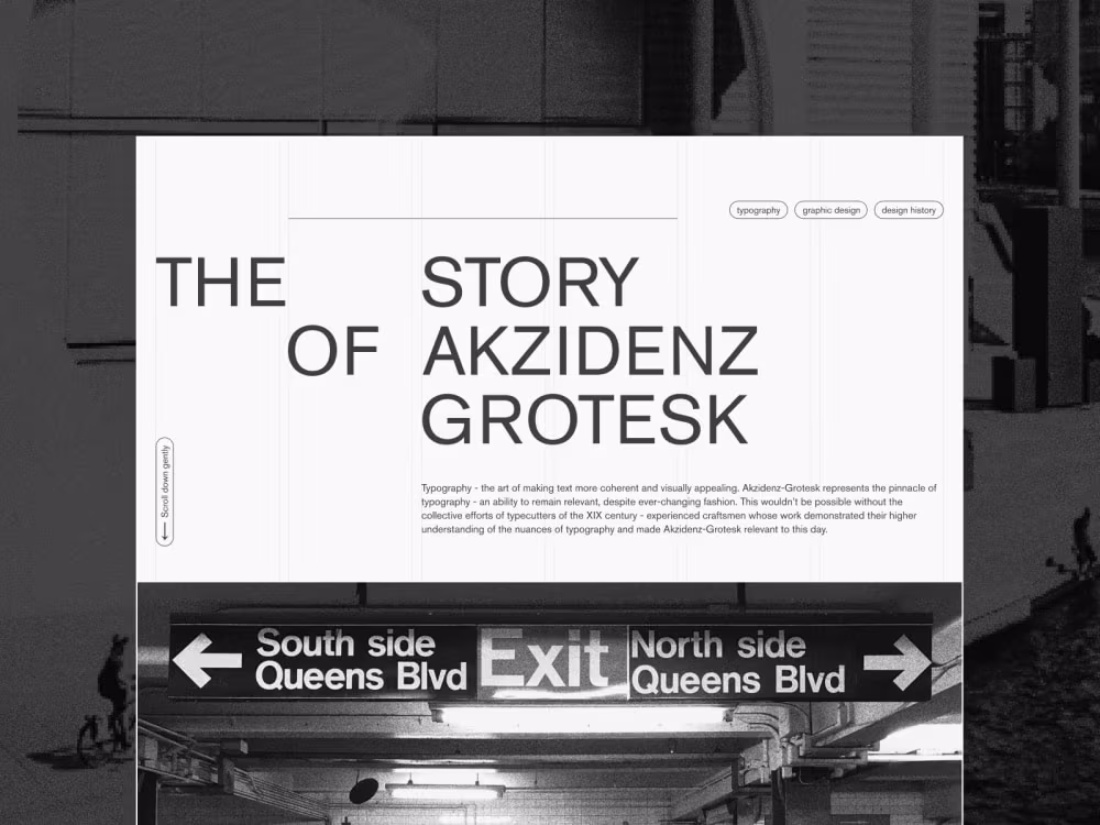 Strona informacyjna o kroju Akzidenz-Grotesk od Boldare
