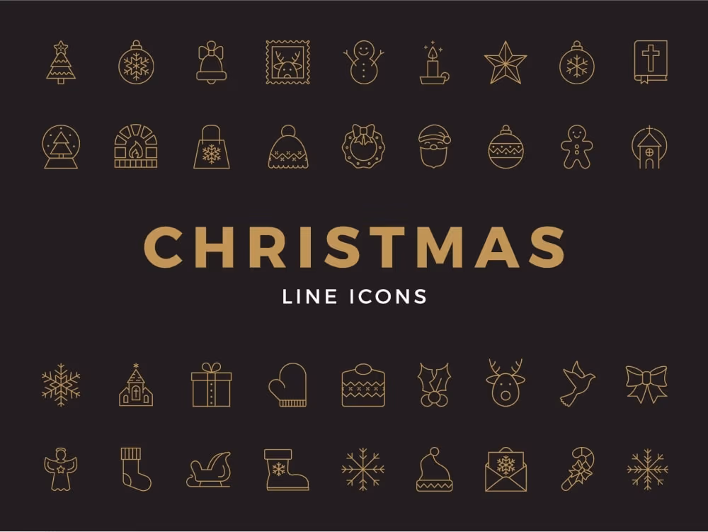 CHRISTMAS LINE ICONS SET