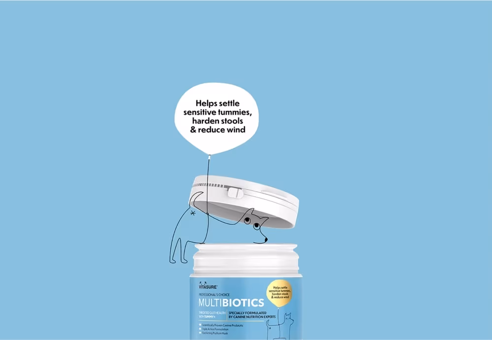 Dog's butt - illustrated probiotic packaging, Agu Wu