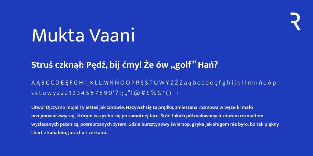 Darmowy font z polskimi znakami