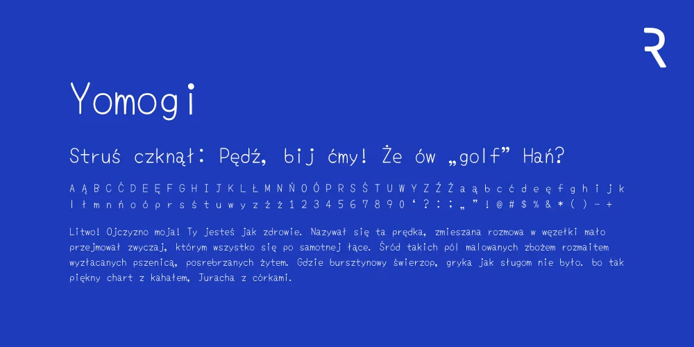 Darmowy font z polskimi znakami