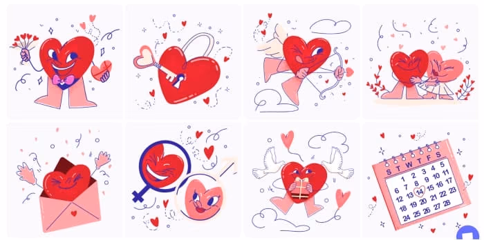 Valentine's Day Illustration Pack #1
