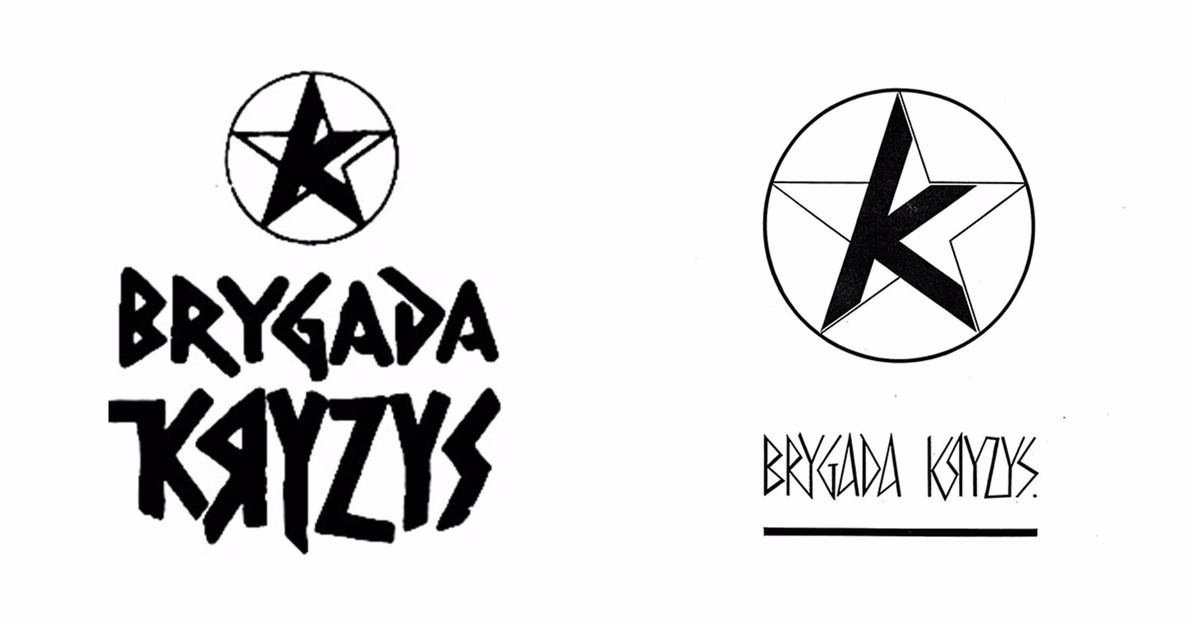 4.	Pierwsze logo Brygady Kryzys (po lewej) i jego późniejszy wariant