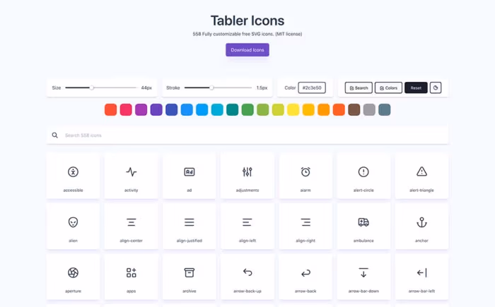 Tabler Icons: 550+ Free SVG icon