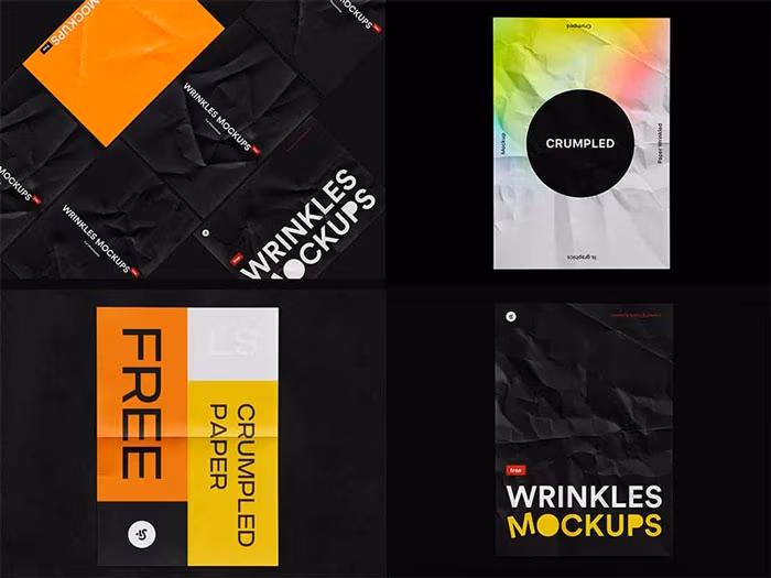 Crumpled Paper Mockup for Photoshop