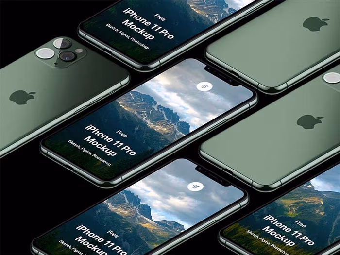 iPhone 11 Pro Free Mockup for Sketch, Figma and Photoshop