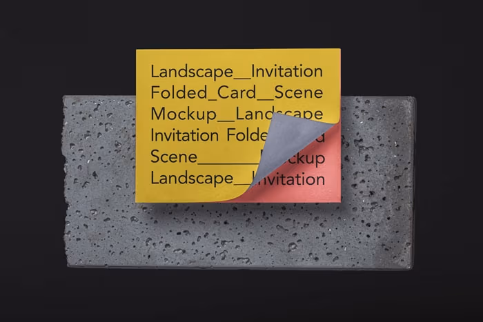Landscape Psd Invitation Card Mockup