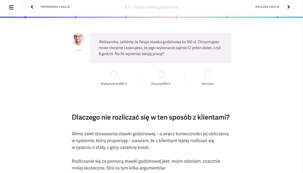 Kurs wycena pracy