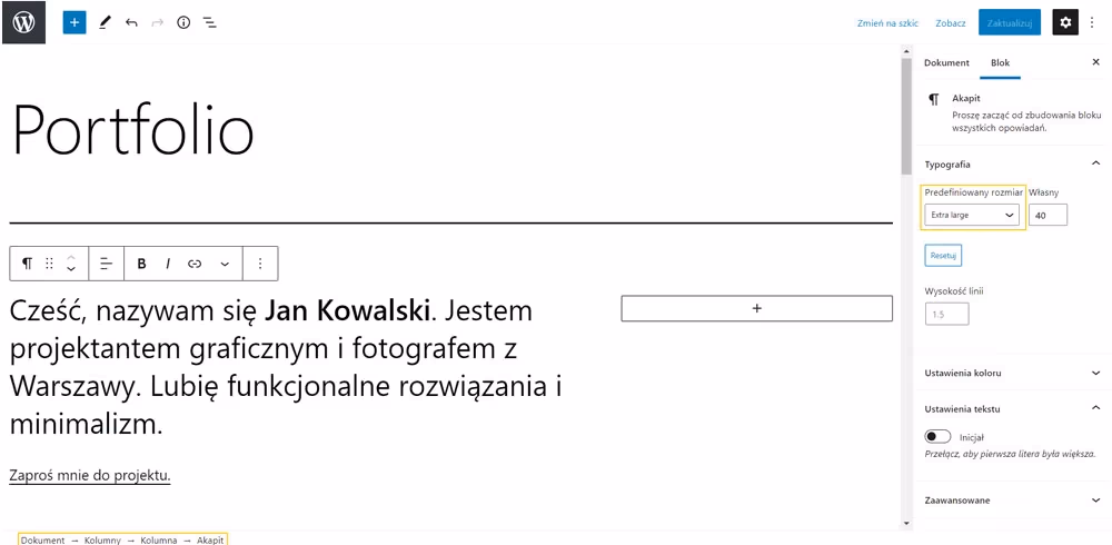 Tworzenie portfolio na WordPressie