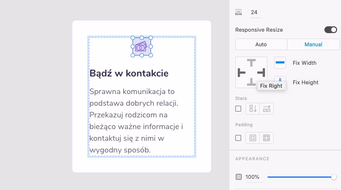 Responsywne skalowanie w Adobe XD