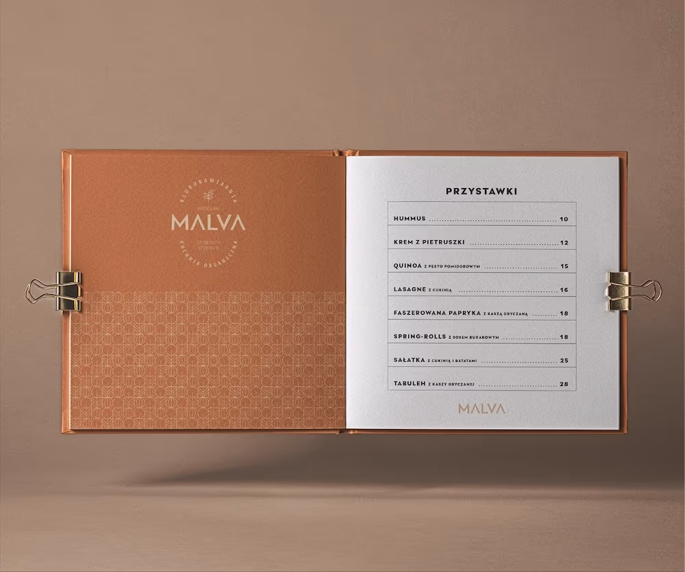 MALVA - club café visual identity, Łukasz Radoliński