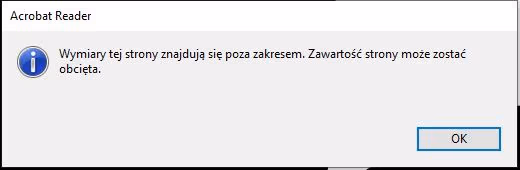 Komunikat o błędnej rozdzielczości w Adobe Acrobat