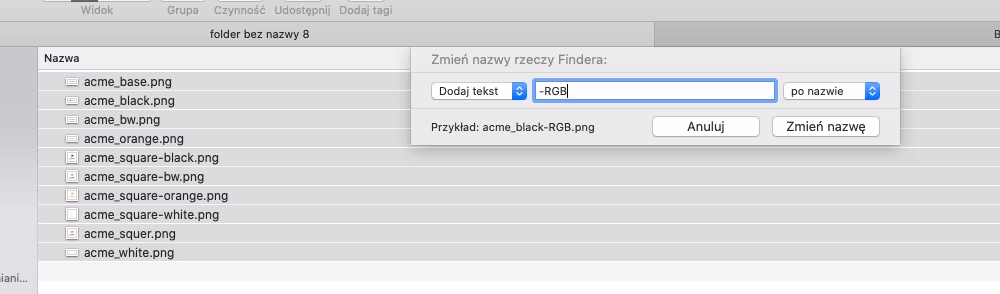 Zmiana nazwy plików 
