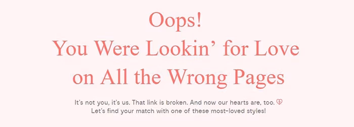 Obraz 2. Przykład copy do błędu 404 zamieszczonego na stronie firmy Modcloth.