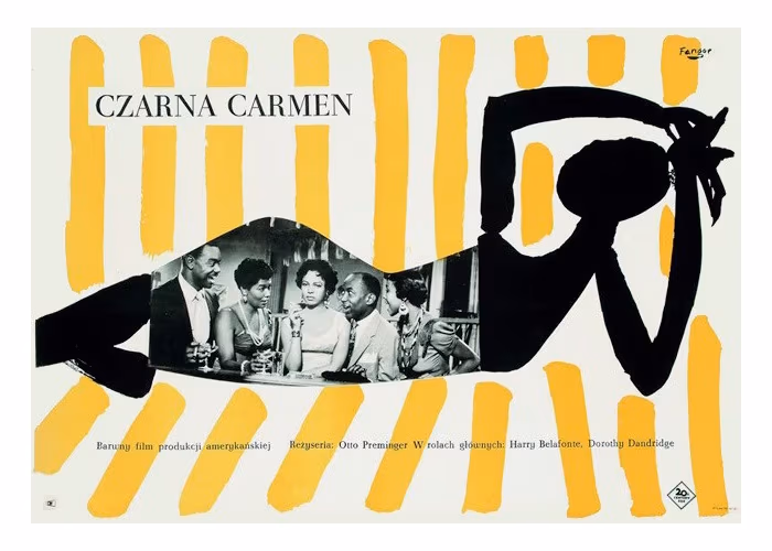 Plakat 6: Wojciech Fangor, Plakat do filmu Czarna Carmen, 1959