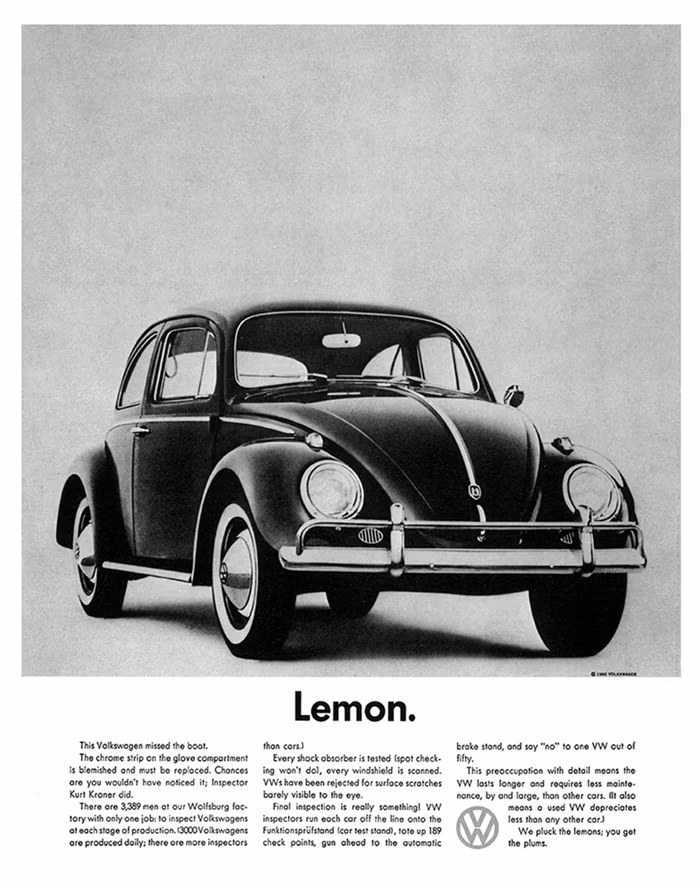 VW Garbus w kampanii „Think small”