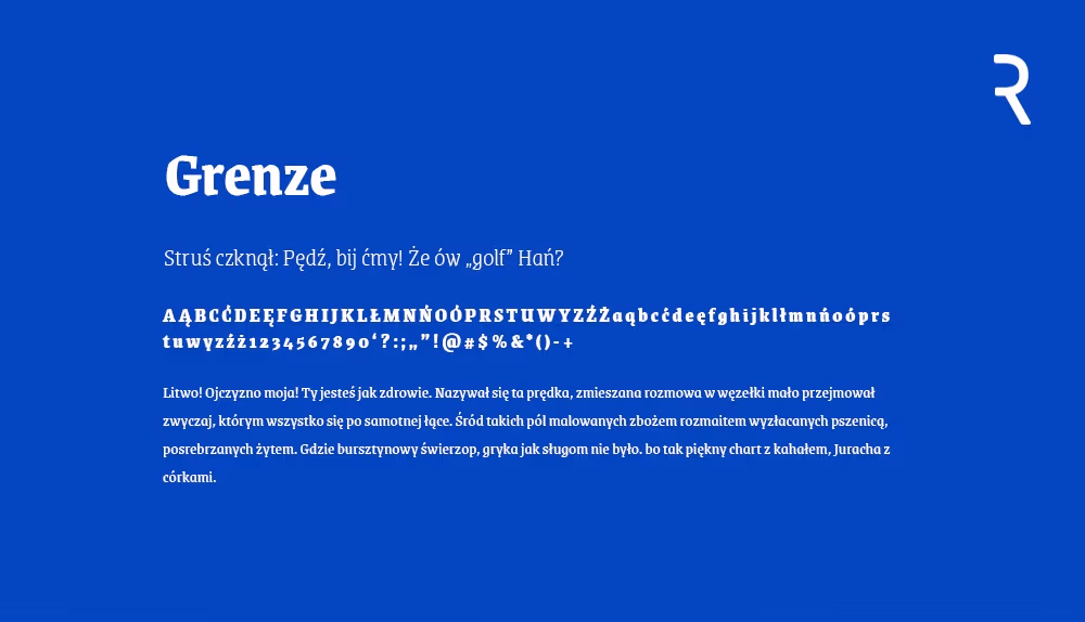 Darmowy font z polskimi znakami Grenze