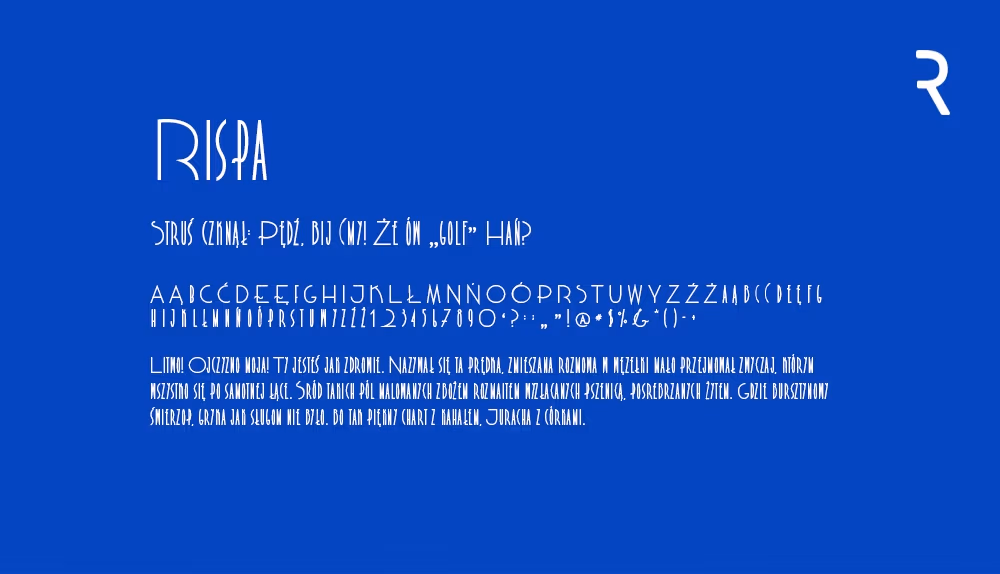 Darmowy font z polskimi znakami Rispa