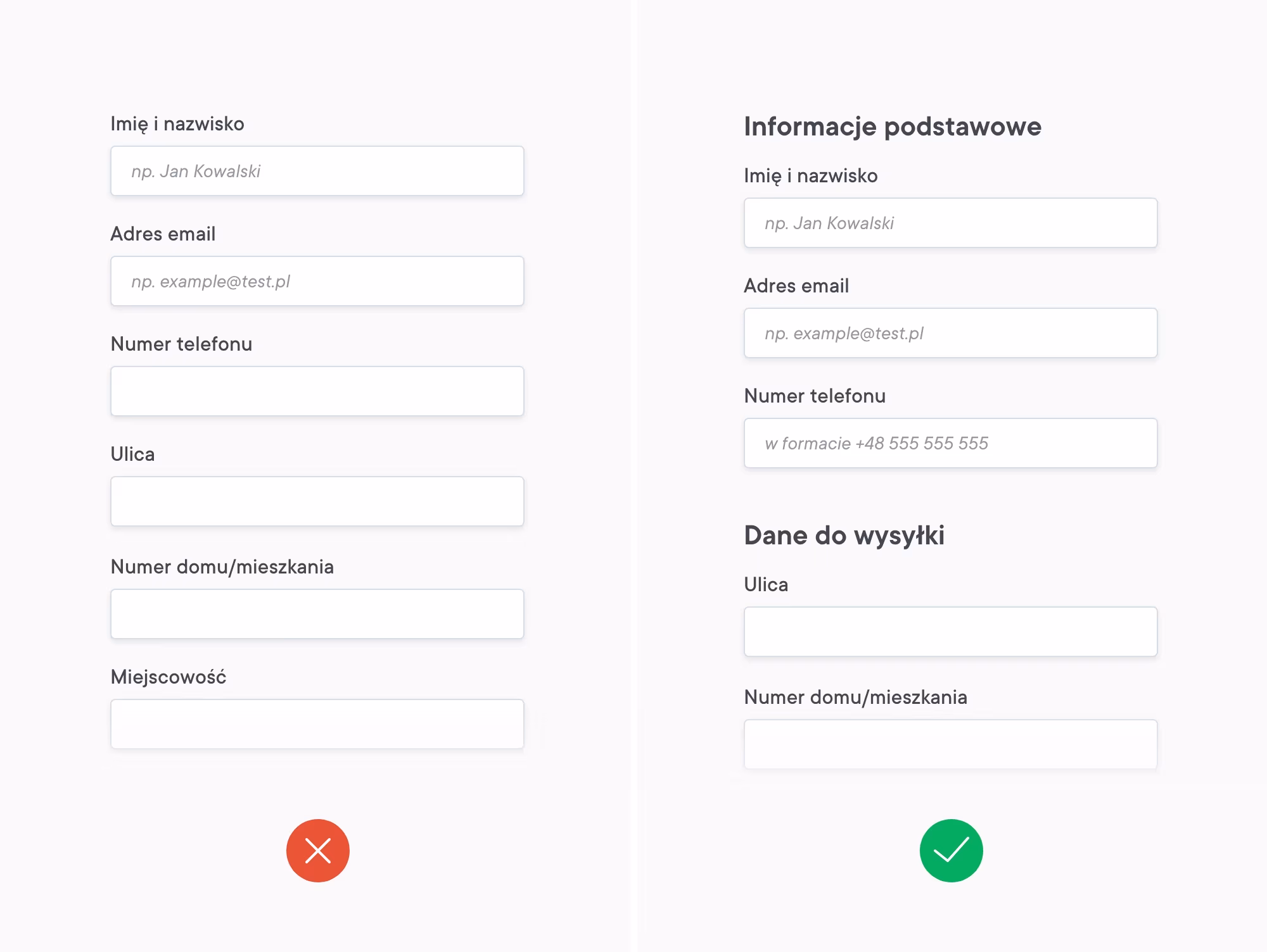 Jak projektować formularze internetowe? Grupowanie pól