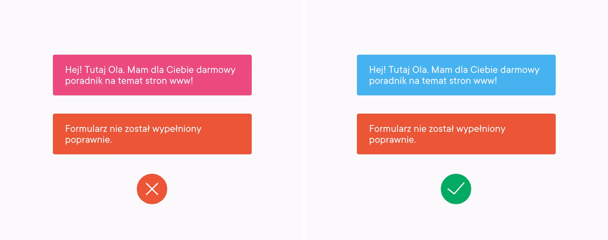 Jak projektować formularze internetowe? Mylnie dobrane kolory