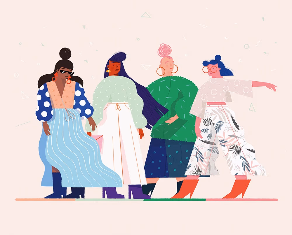 GIRLS GANG fashion illustration, Ola Dobrzyńska