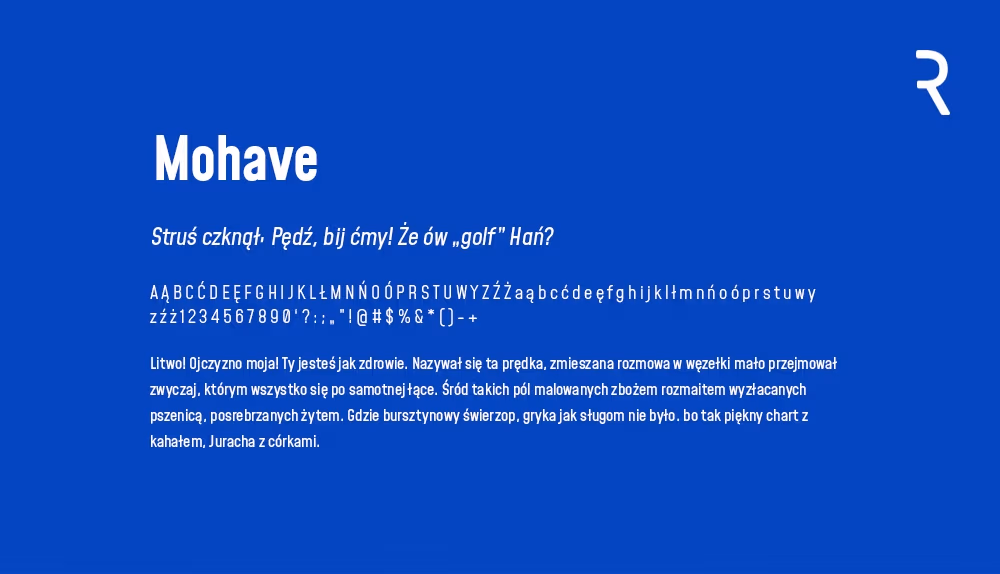 Darmowa wąska czcionka z polskimi znakami