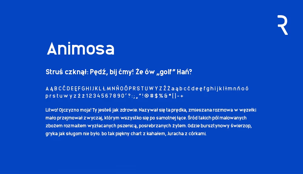Darmowa czcionka - Animosa