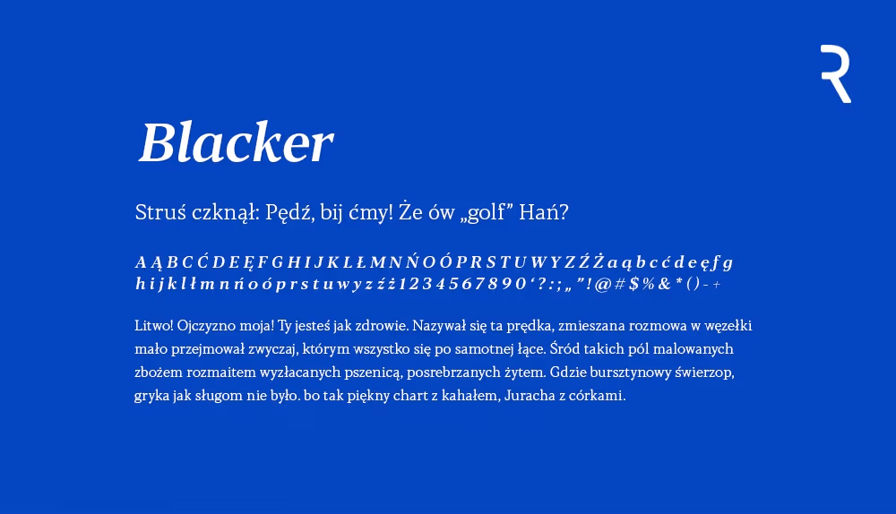 Darmowa czcionka - Blacker