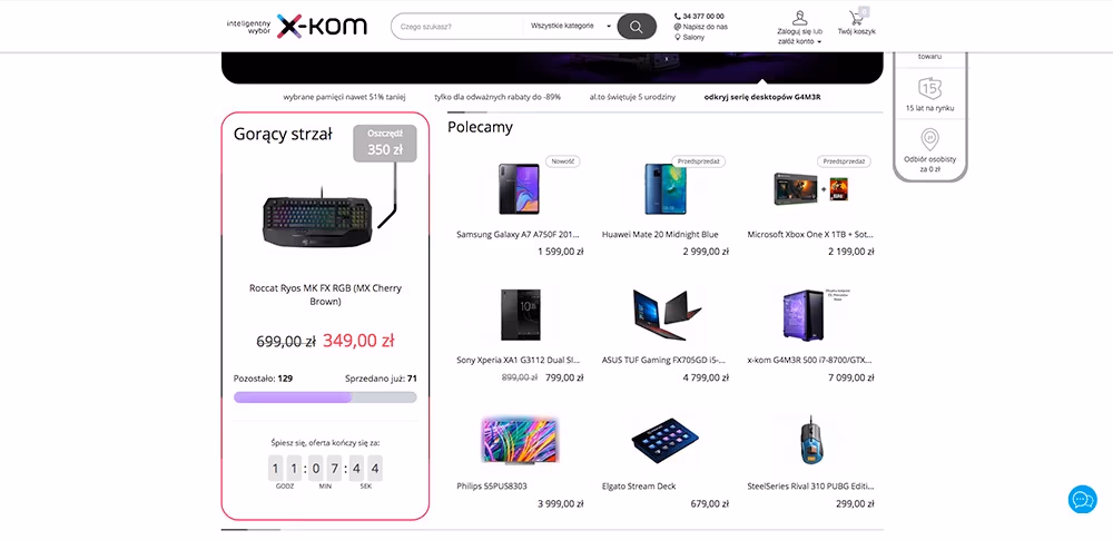Efekt izolacji na stronie x-kom