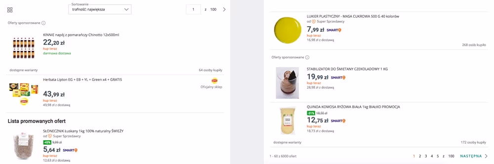 Efekt pierwszeństwa i świeżości na stronie Allegro