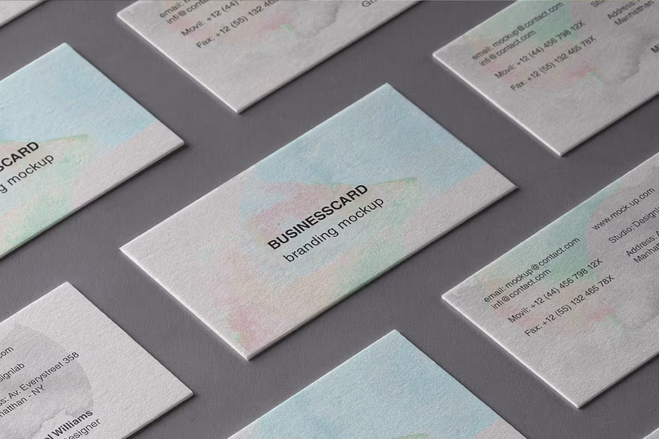 Minimalistyczny mockup wizytówek