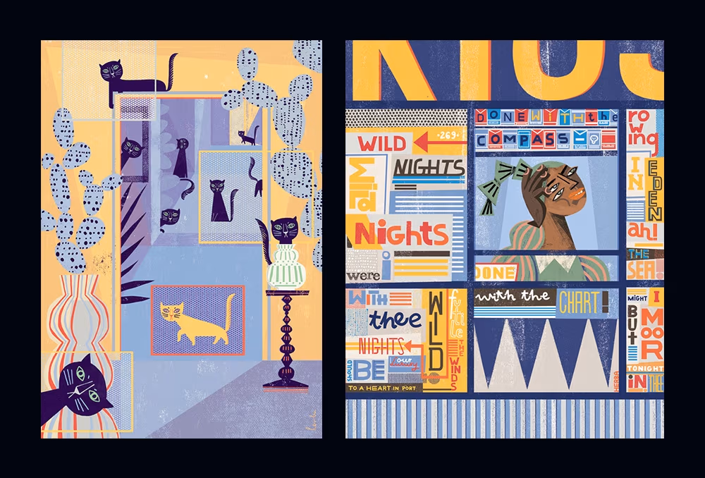 Przekrój (z lewej), Wild Nights, personal illustration (z prawej)