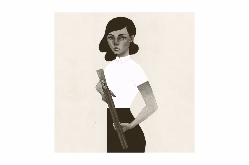 Ilustracja kobiety wykonana analogowo