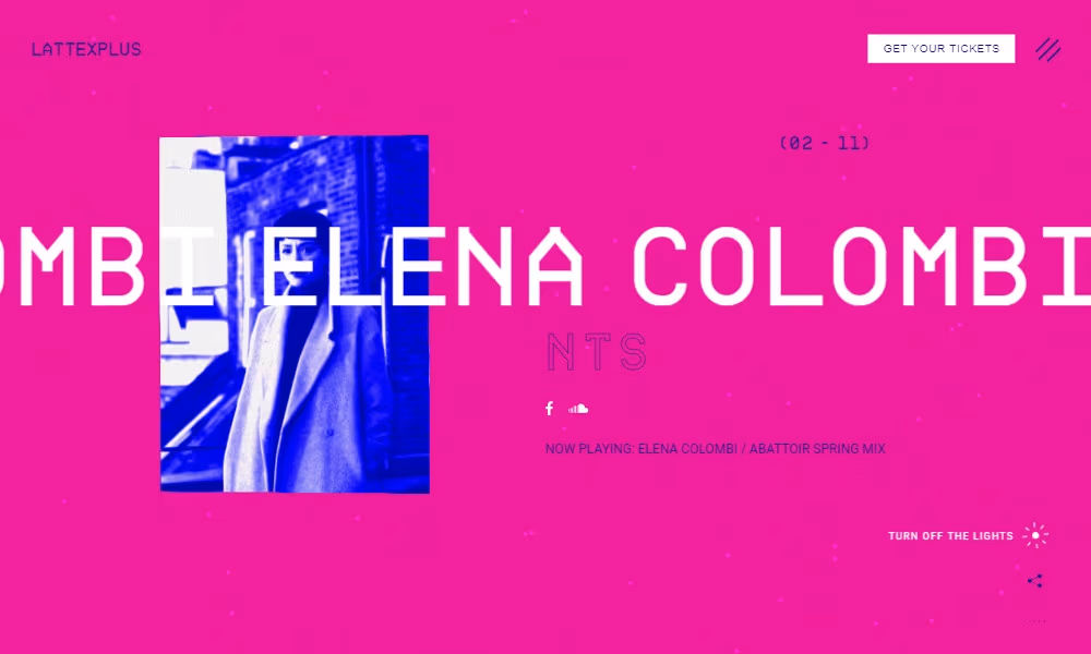 Nietypowa typografia na stronie Lattexplus