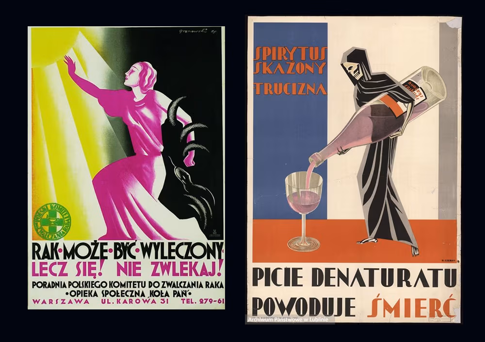 Tadeusz Gronowski, Rak może być wyleczony, lecz się! Nie zwlekaj! - 1929, Henryk Nowina-Czerny, Spirytus skażony. Trucizna. Picie denaturatu powoduje śmierć - 1930